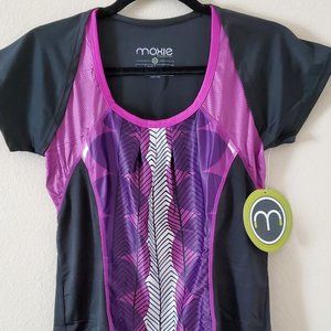 NWT Moxie Cycling Co Wrap Tee Print Women's Medium Tee Jersey Bicycling Race
